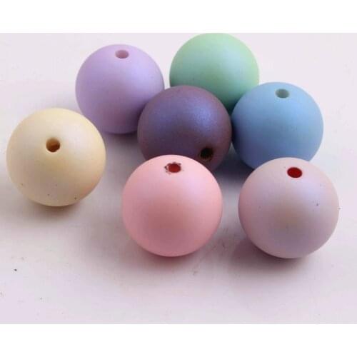 Kwoi Vita Bulk New Fashion 20mm 100PCS/Lot Acrylic Rainbow Miracle Rubber Beads for Kids Chunky Necklace Jewely