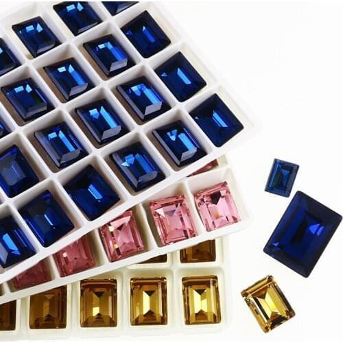 Pointback Fancy Stone Rectangle Crystal Rhinestones And Decorations Nails Art AB Rhinestone For Clothes Needlework Nails DIY