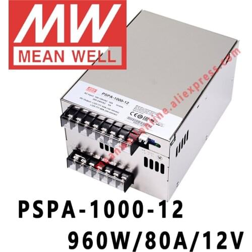 Mean Well PSPA-1000 Series meanwell 12V/15V/24V/48V DC 1000W with PFC and Parallel Function Power Supply online store