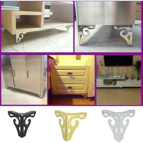 4Pcs/Set Metal Polished Sofa Chair Legs 10cm Modern Hollow Bed Accessories Furniture Patten Cabinet Feet Table K7N5