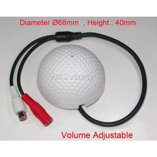 Sound monitor MIC microphone with pre-amplifier for CCTV IP camera Volume output Adjustable