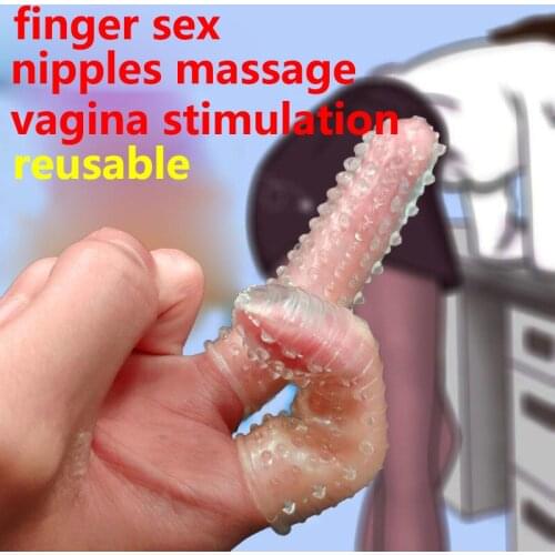 Reusable Finger Sleeve Condom With Spike Dotted Condoms For Men Sex Tools Vagina Stimulation Delay Ejaculation Sex Toys Shop