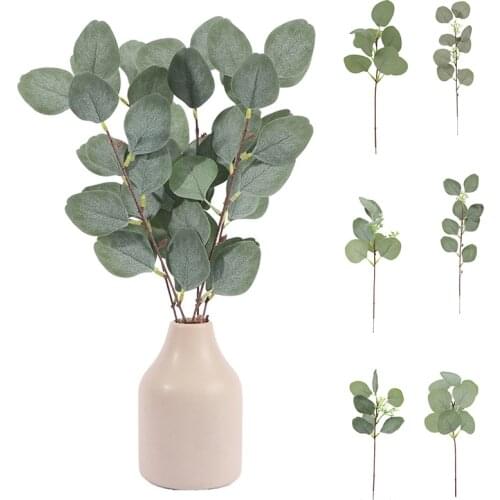 Simulation eucalyptus leaves Mini Simulation Eucalipto Single Artificial Leaf Plants Wedding Shooting Prop Home Party Decor