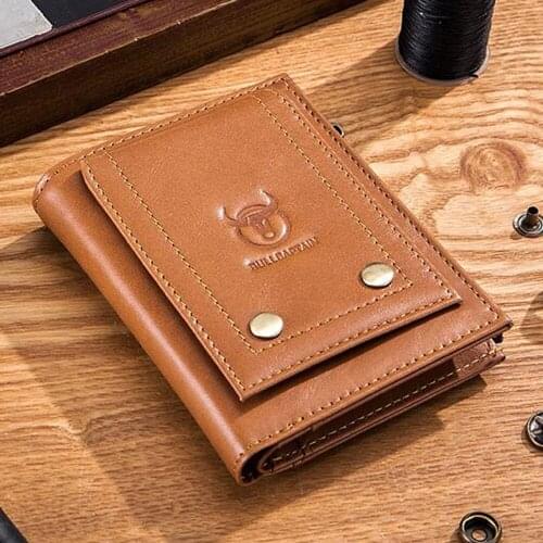 Mens Genuine Leather wallet, luxury leather retro wallet, 3 fold short wallet, credit card holder, business Small Purse