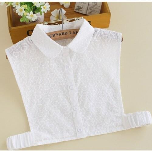 Adult Cotton Fake Collar for Women Half Shirt Detachable Collar Female Removable Blouse False Collar Sweater Dress Decoration