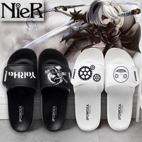 NieR Automata YoRHa No 2 Type B Print Cosplay Slippers Flip Flops Casual Summer Shoes Costume Prop