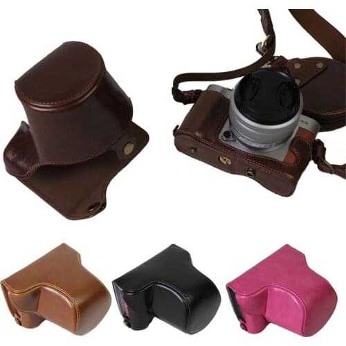 New Arrival PU leather Luxury Camera Bag Case For Fuji Fujifilm XA5 X-A5 14-45mm Lens Camera Case Battery Opening