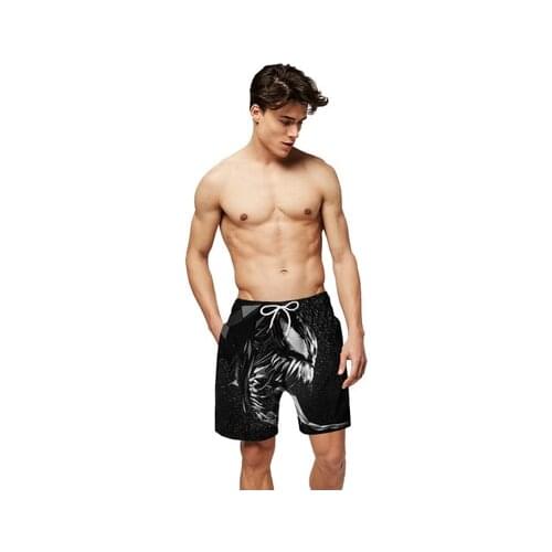 The new venom 3D digital print mens casual beach pants summer loose drawstring sports shorts