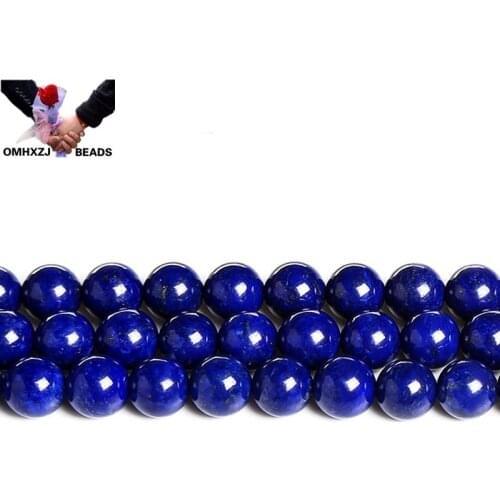 OMH Wholesale JD37 46 8 10 12 14mm Natural Jewelry DIY Making Bracelet Necklace Natural AAA 5A 7A Lapis Loose Spacer Round Beads