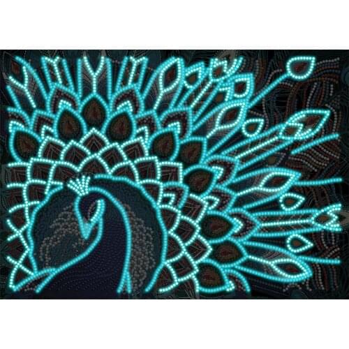 Peacock 5d luminous diamond mosaic painting Rhinestones Embroidery diamond Cross stitch kits home decor