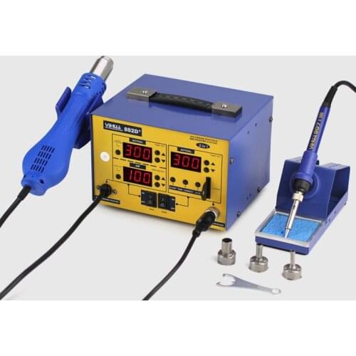 220V/110V Lead Free 2 In 1 Soldering Station 720W Rework Station YIHUA 882D