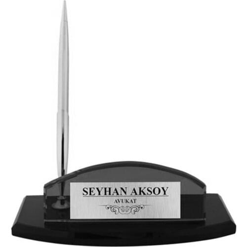 Personalized Pen Crystal Table İsimliği (Model 54)