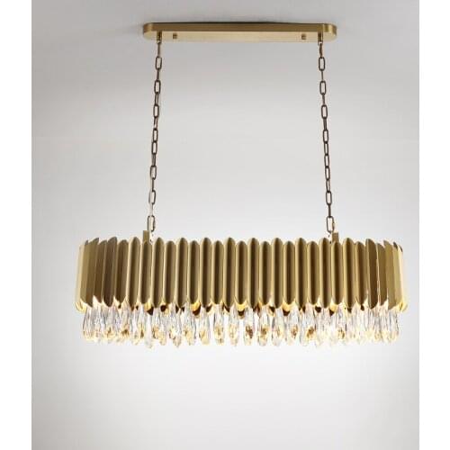 LED Postmodern Golden Black Crystal Stainless Steel Pendant Lights.Pendant light Suspension Luminaire Lampen Lustre For Foyer