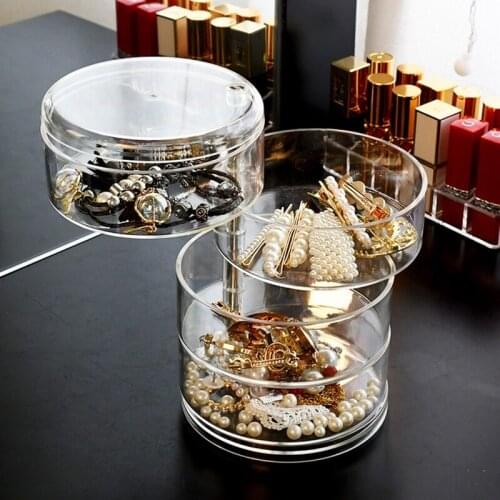 Transparent 360 Degrees Rotary Multilayer Jewelry Storage Box As A Gift For Girl New 2021