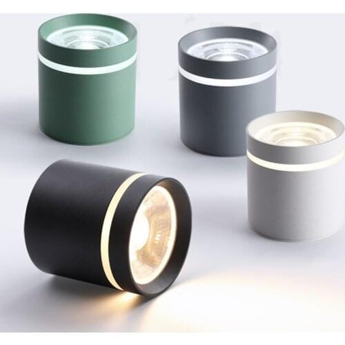 Dimmable Cylinder COB LED Downlights Cabinet light aisle Surface Mounted Ceiling Spot Lights Background Fixtures Lighting