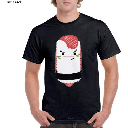 HERSD Cute Handsome Sushi Black T Shirts for Men Funny Graphic shubuzhi Summer MenS Brand Clothing O-Neck Simple sbz8242