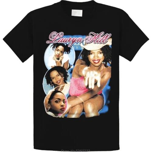Vintage Lauryn Hill Shirt Rap Tee 90s Loose Cotton T-Shirts For Men Cool Tops Men Cotton Plus Size Streetwear