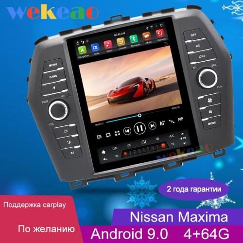 Wekeao 10.4" Vertical Screen Tesla Style 1 Din Android 9.0 Car Radio For Nissan Maxima Car Dvd Player Auto GPS Navigation 2016