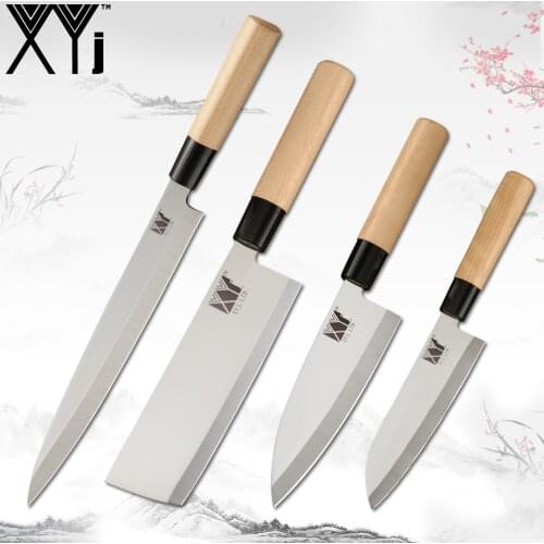 XYj Chef Kitchen Knives Japanese Salmon Sushi Knives Stainless Steel Kitchen Knife Sashimi Raw Fish Fillet Layers Meat Cleaver