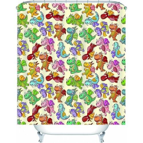 3D Animal Printing Shower Curtains Colorful Waterproof Fabric Bathroom Curtain With Hooks Cartoon Photo Kids Children Cortinas
