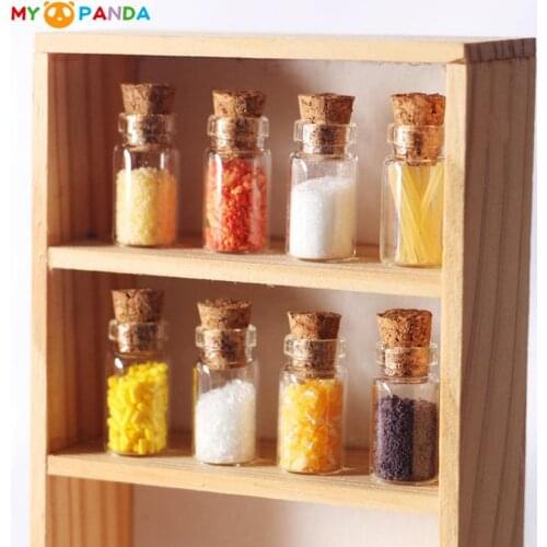 1/2/3/4Pcs 1/12 Dollhouse Miniature Accessories Mini Glass Seasoning Bottle Simulation Kitchen Food Model Toys