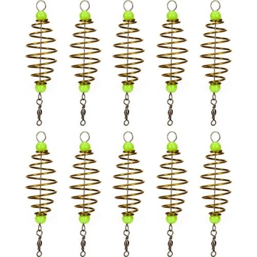 10 Pcs/Set Fishing Bait Spring Lure Inline Hanging Tackle Stainless Steel Feeder Fishing Tools Fishing Accessories
