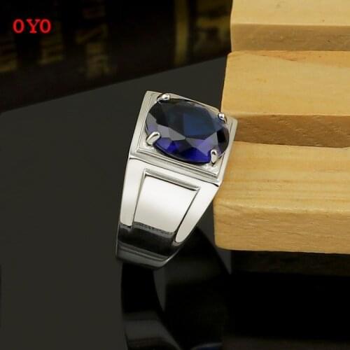 100%925 Silver Mens Sapphire Personality Vintage Ring Free Shipping