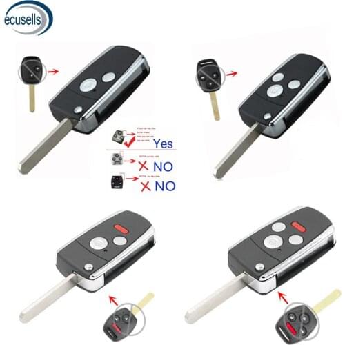 2 Buttons 2+1/3/3+1/4 Button Conversion Flip Remote Key Shell Fob for Honda Fit Odyssey Civic CRV Ridgeline