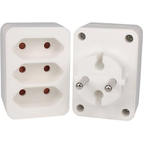 2PCS European standard power supply Conversion plug German standard converter Extended socket 1 turn 3 converter