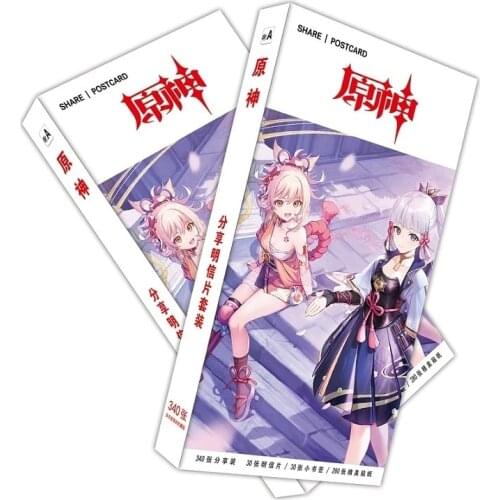 340 Pcs/Set New Game Genshin Impact Large Postcard Anime game Character Greeting Card Message Card Gift Cosplay