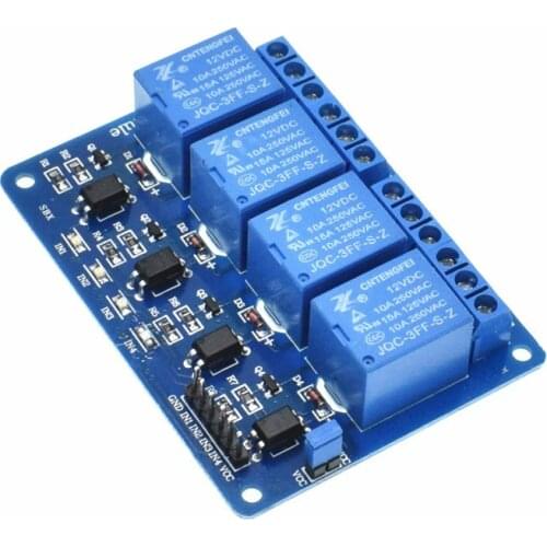 12V 4-Channel Relay Module Shield for Arduino ARM PIC AVR DSP Electronic 12V 4 Channel Relay module low level triggered