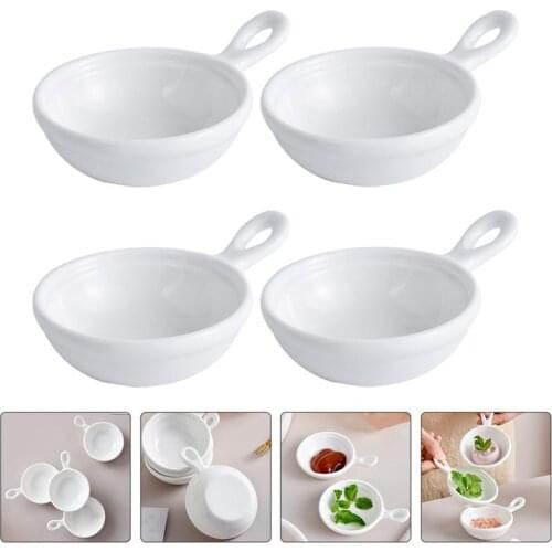 4Pcs Ceramics Sauce Dishes Practical Appetizer Saucers Chic Ceramics Dishes