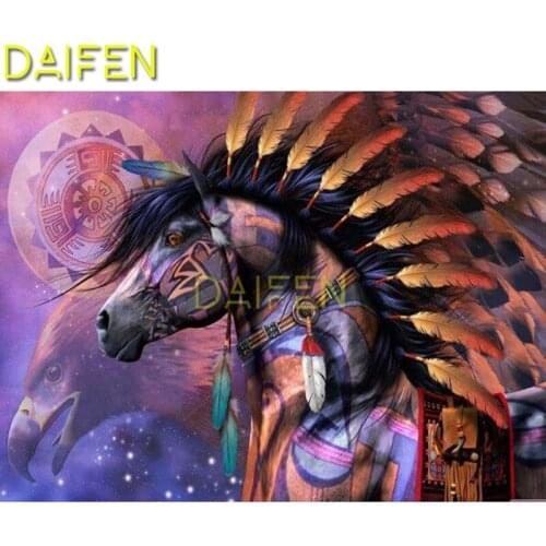 5D DIY Diamond embroidery Cross stitch Full Round Diamond mosaic Full Square Diamond painting Indian horse eagle totem