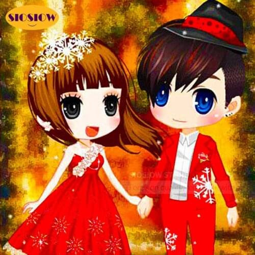 5d Diy Diamond Mosaic Embroidery Rhinestone Round 3d Diamond Painting Girl Boy Full Drill Love Gifts For Couples Decor Home Room