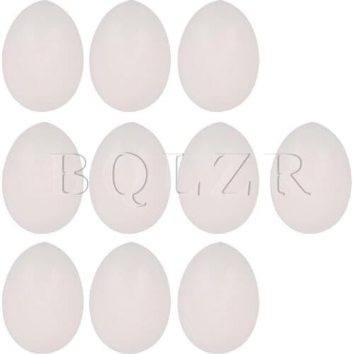 BQLZR 10pcs White Solid Plastic Eggs Dummy Eggs Egg Handling Supplies