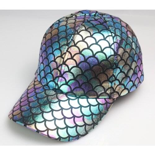 Multi Colored Bling Hip Hop Baseball Cap Sequins Shaped Dance Party Cap for Women Men