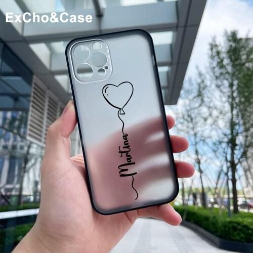 Custom Name Phone Case For iphone 11 12 Mini Pro Max X XS XR SE 7 8 Plus 6 6S Cases Customized Heart Love Logo image Phone Cover