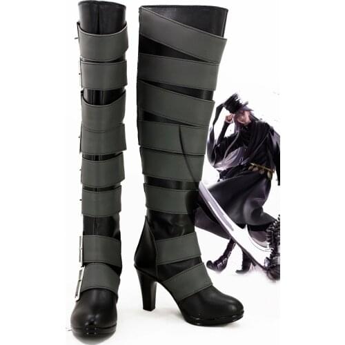 Black Butler under taker Cosplay Boots Party Anime Shoes Custom Made
