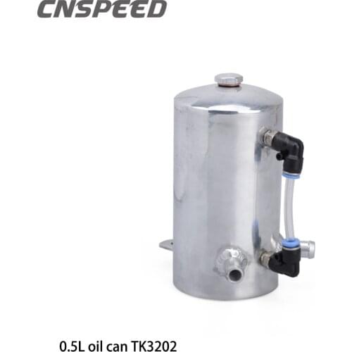 Cnspeed Car Styling Universal Oil Catch Tank Reservoir Engine Fuel Seperator Can Aluminum 500ml 2*12MM