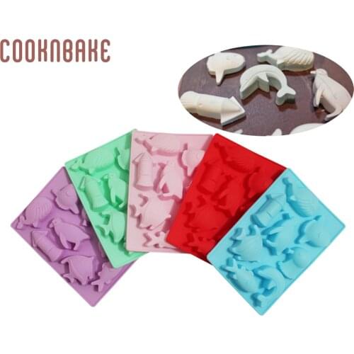 COOKNBAKE fish shape Silicone Mold for chocolate Dolphin candy gummy mould Sea World resin tool cake decoration form set of 2