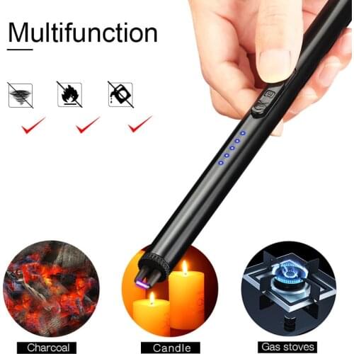 Electric BBQ Lighter USB Windproof Flameless Plasma Ignition Kitchen Encendedores Unusual Gas Lighter For Stove Kitchen Torch