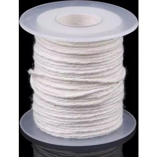 1 Roll 200 Feet 61M White Candle Wick Cotton Candle Woven Wick For Candle DIY And Candle Making
