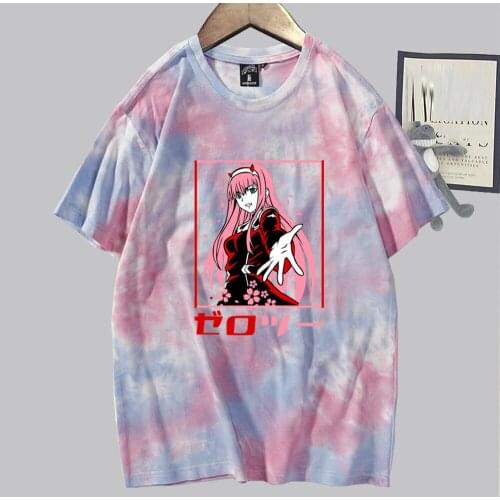 Anime Darling In The Franxx Zero Two Unisex T Shirt Short Sleeve Casual Unisex Tops