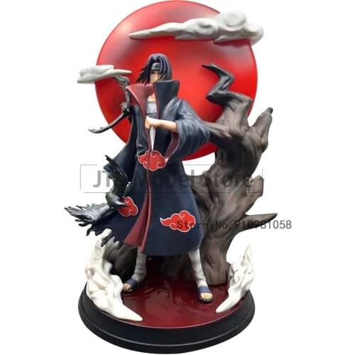Naruto Shippuden Figure Tsukuyomi Uchiha Itachi Figma 36CM Model Luminous Anime Battle Scene Statue Kid Collectible Toy Gift