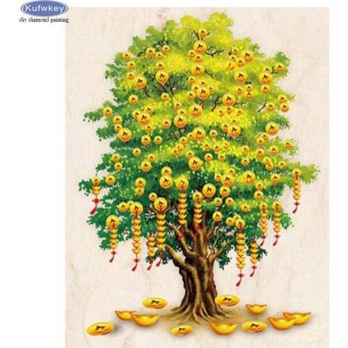 5D Full Square Diamond Painting money tree Cross Stitch Kit DIY Needlework Diamond Embroidery Sales Mosaic Diamond mazayka