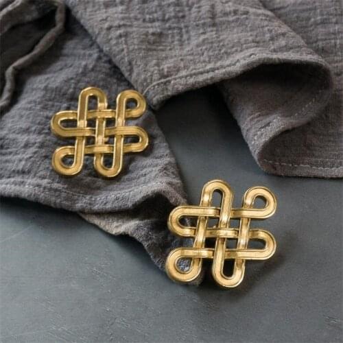 Chinese Knot Brass Handle Wardrobe Cupboard Shoe Cabinet Wine Cabinet Door Drawer Handles Single Hole Furniture Knob