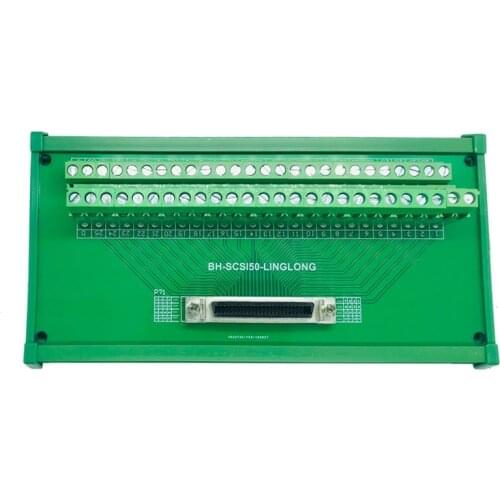 SCSI50P SCSI 50P MDR Female Breakout Board SCSI-50P Terminal Module Adapter C45 DIN Rail Mounting