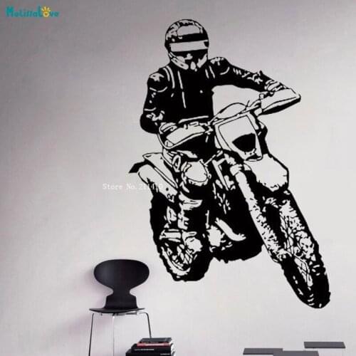 Handsome Guy Motocross Wall Sticker Home Décor Removable Exquisite Poster Vinyl Sticker New Design Wild Release YT4629