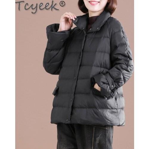 Ultra Short Light Down Jacket Women 20% White Duck Down Coat Female Autumn Winter Parkas Woman Mujer Chaqueta 22LW