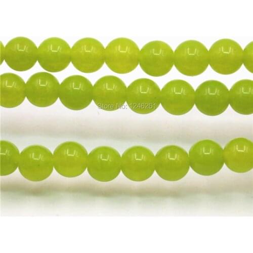 6mm 8mm Hot Sale Olive green Malay Chalcedony Beads Loose DIY Stones 15inch Jewelry Making Design Wholesale Women Girls Gifts